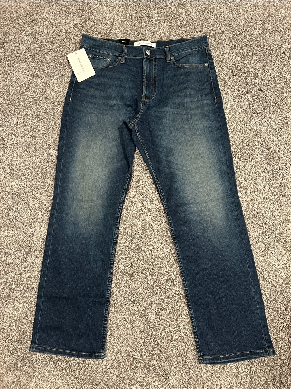 Calvin Klein Men's Straight Leg Jeans in Dark Blue 34